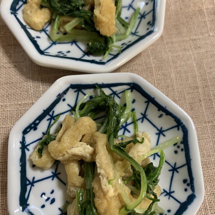 水菜と刻み油揚げの煮浸し